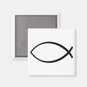 Symbool Christelijke vis (Ichthys) Magneet (Voorkant / Achterkant)