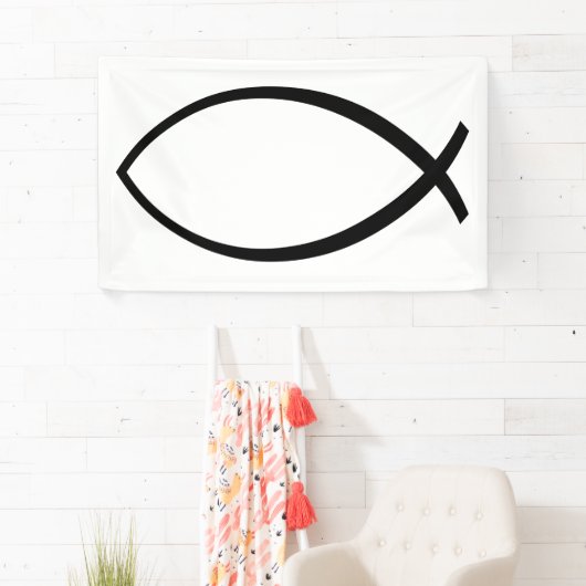 Symbool Christelijke vis (Ichthys) Spandoek (Insitu)
