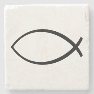 Symbool Christelijke vis (Ichthys) Stenen Onderzetter