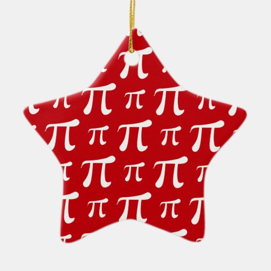 Symbool Crimson Red en White Pi Keramisch Ornament (Voorkant)