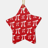 Symbool Crimson Red en White Pi Keramisch Ornament (Links)