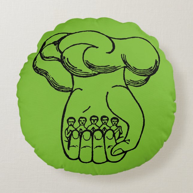Symbool: Divine Hand Rond Kussen (Voorkant)