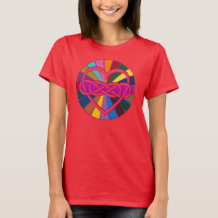 Symbool dubbele finiteit Harde kleurige schijn T-shirt