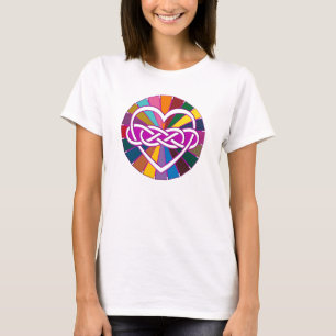 Symbool dubbele finiteit Harde kleurige schijn T-shirt