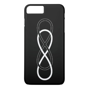 Symbool dubbele infiniteit - zwart en wit 	iPhone 8 plus / 7 plus hoesje