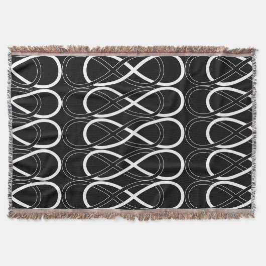 Symbool dubbele infiniteit - zwart en wit deken (Voorkant)