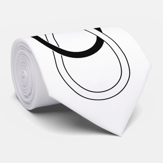 Symbool dubbele infiniteit - zwart en wit stropdas (Opgerold)