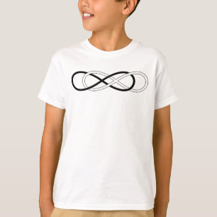 Symbool dubbele infiniteit - zwart en wit t-shirt