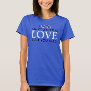 Symbool dubbele infiniteit - zwart en wit t-shirt