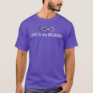 Symbool dubbele infiniteit - zwart/wit + gezegde t-shirt