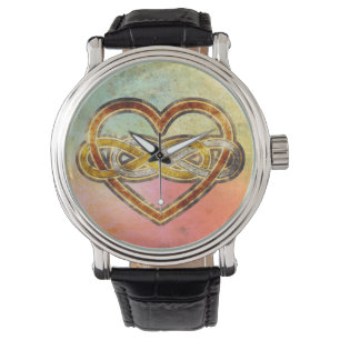 Symbool dubbele infinity hartje BiColor Horloge