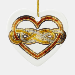 Symbool dubbele infinity hartje BiColor Keramisch Ornament