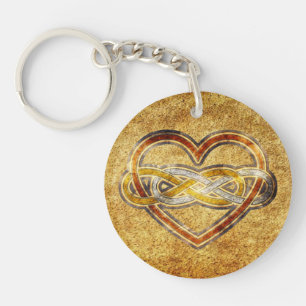 Symbool dubbele infinity hartje BiColor Sleutelhanger