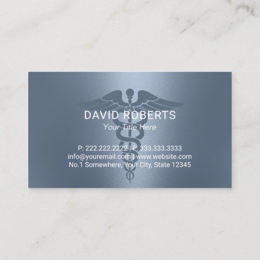 Symbool Elegant Dusty Blue Visitekaartje (Achterkant)