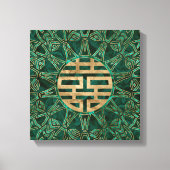 Symbool Gold en malachite met dubbel geluk Canvas Afdruk (Voorkant)
