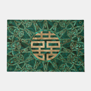 Symbool Gold en malachite met dubbel geluk Deurmat