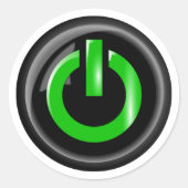 Symbool inschakelen ronde sticker (Voorkant)