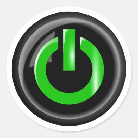 Symbool inschakelen ronde sticker (Voorkant)