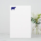Symbool koe - Navy Blue op White Briefpapier (Staand voorkant)