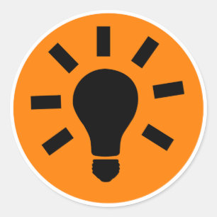 Symbool lamplamp ronde sticker