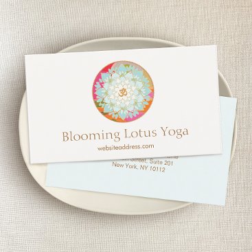 Symbool Lotus Flower en Om Visitekaartje