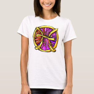 Symbool met gekleurde stampen t-shirt