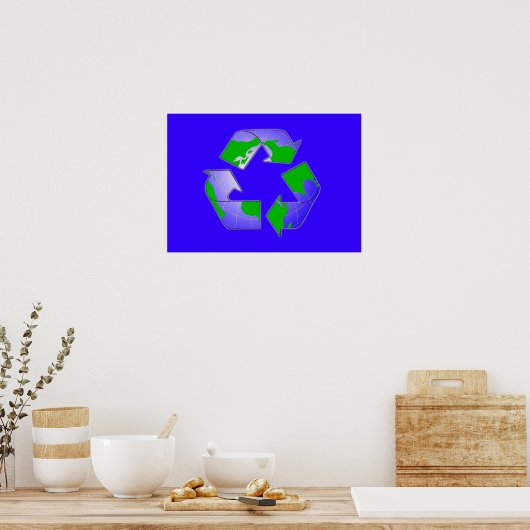 Symbool met Poster op aarde recyclen (Keuken)