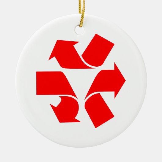 Symbool niet recycleren keramisch ornament (Voorkant)