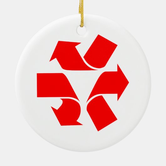 Symbool niet recycleren keramisch ornament (Achterkant)