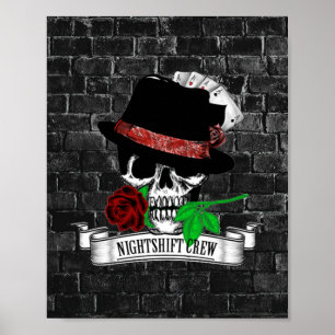 Symbool NightShift-bemanning Poster