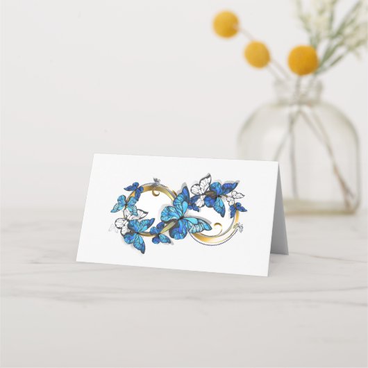 Symbool oneindigheid van blauwe Morpho vlinders (Voorkant)