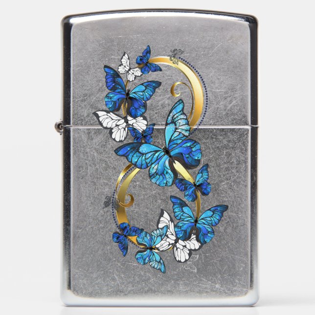 Symbool oneindigheid van Blauwe Morpho Vlinders (Voorkant)