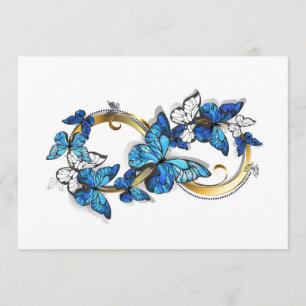 Symbool oneindigheid van blauwe Morpho vlinders Advieskaart