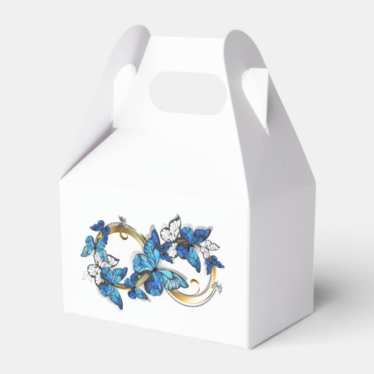Symbool oneindigheid van Blauwe Morpho Vlinders Bedankdoosjes (Voorkant Zijde)