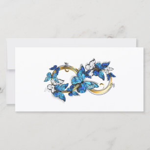 Symbool oneindigheid van blauwe Morpho vlinders Bedankkaart