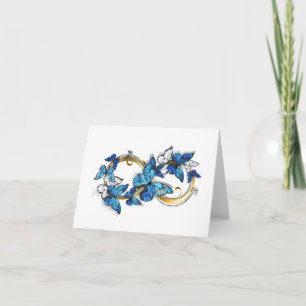 Symbool oneindigheid van blauwe Morpho vlinders Bedankkaart