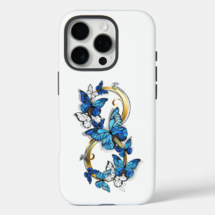 Symbool oneindigheid van blauwe Morpho vlinders iPhone 16 Pro Hoesje