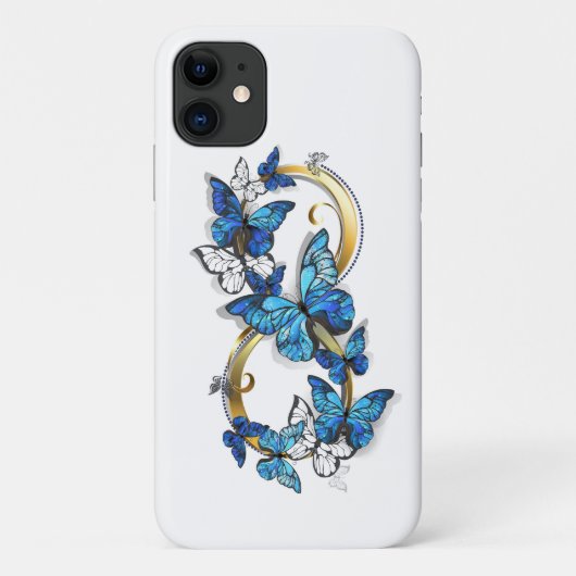 Symbool oneindigheid van blauwe Morpho vlinders Case-Mate iPhone Case (Achterkant)