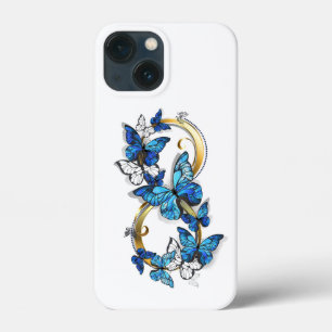 Symbool oneindigheid van blauwe Morpho vlinders iPhone 13 Mini Hoesje