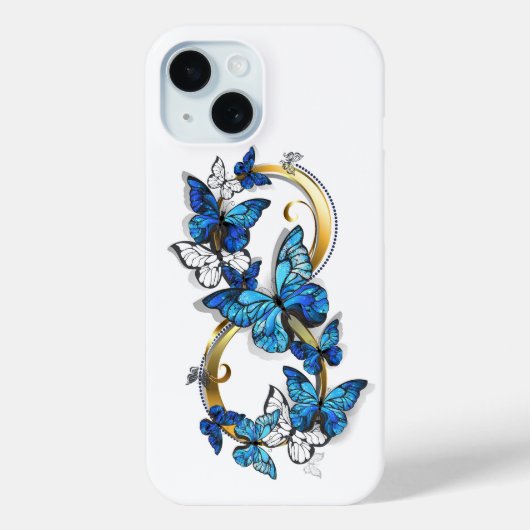Symbool oneindigheid van blauwe Morpho vlinders Case-Mate iPhone Case (Achterkant)