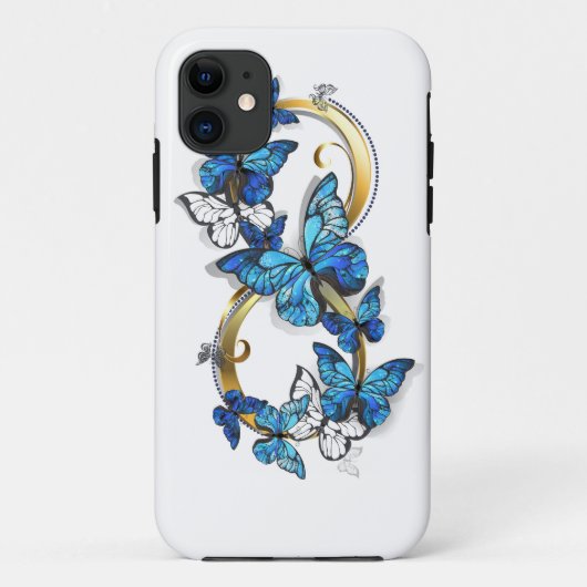 Symbool oneindigheid van Blauwe Morpho Vlinders Case-Mate iPhone Case (Achterkant)
