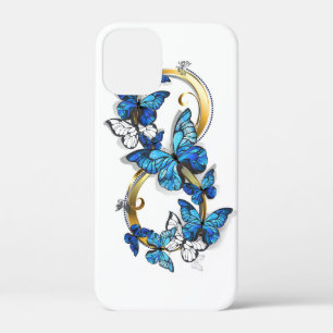 Symbool oneindigheid van blauwe Morpho vlinders iPhone 12 Mini Hoesje