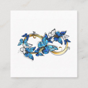 Symbool oneindigheid van Blauwe Morpho Vlinders Contactkaartje