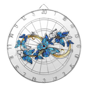 Symbool oneindigheid van blauwe Morpho vlinders Dartbord