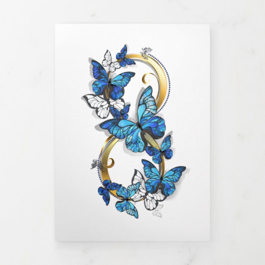 Symbool oneindigheid van blauwe Morpho vlinders Drieluik Programma (Cover)