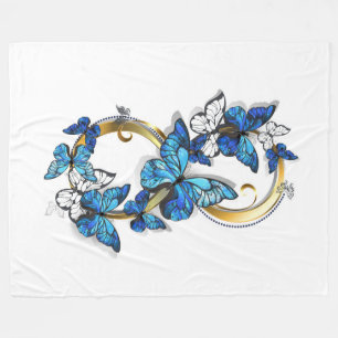Symbool oneindigheid van blauwe Morpho vlinders Fleece Deken