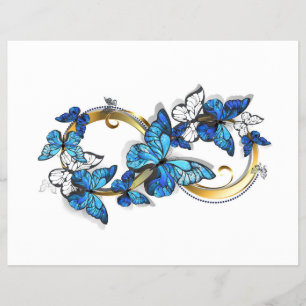 Symbool oneindigheid van blauwe Morpho vlinders Flyer