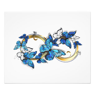 Symbool oneindigheid van Blauwe Morpho Vlinders Foto Afdruk