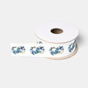 Symbool oneindigheid van Blauwe Morpho Vlinders Grosgrain Lint