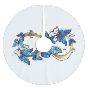 Symbool oneindigheid van blauwe Morpho vlinders Kerstboom Rok